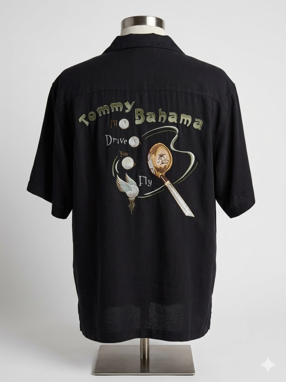 Tommy Bahama Silk Golf Camp Shirt XL Embroidered I’ll Drive You Fly